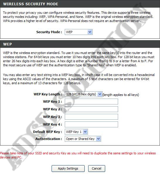 D-Link-DSL2640b Wireless G ADSL2+ Manuale Configurazione crittografia WEP D-Link-DSL2640b Wireless G ADSL2+ Manuale Configurazione crittografia WEP